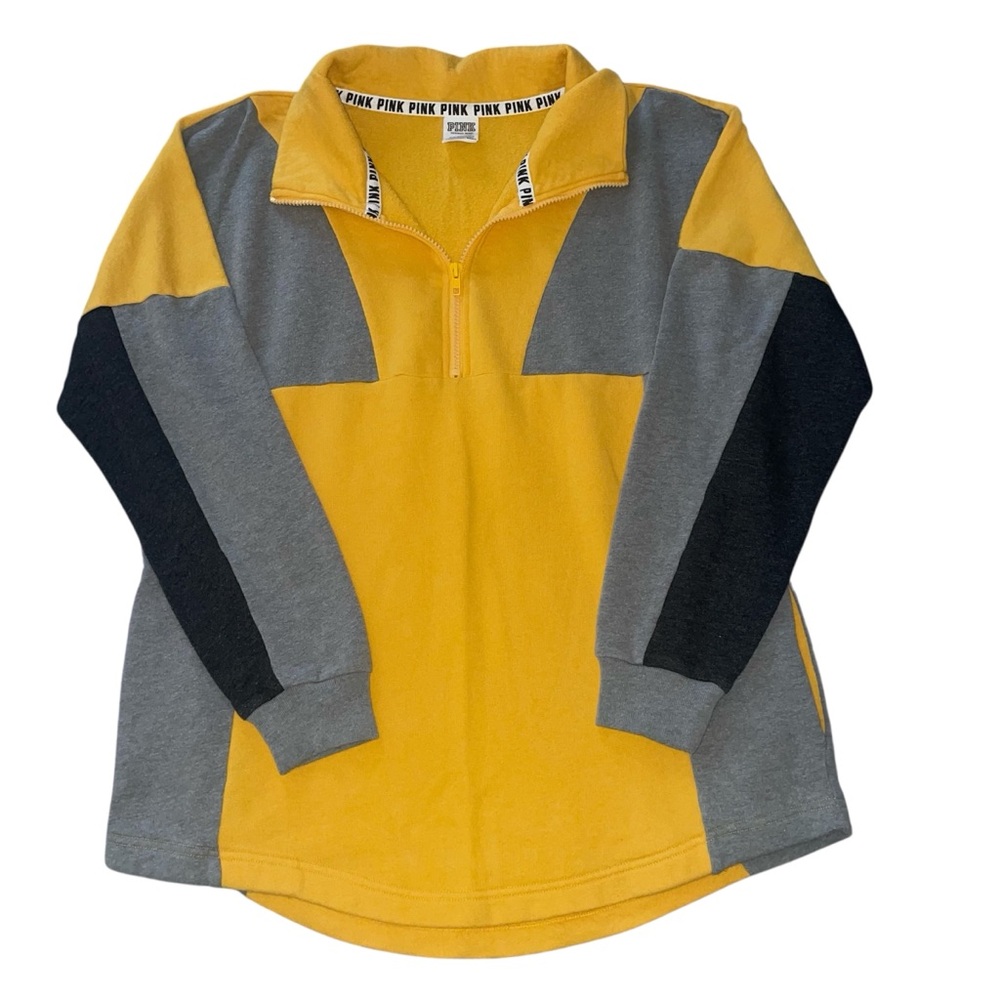 Victoria’s Secret PINK 1/4 zip color block sweatshirt